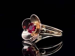 lot 36 image: Ruby Mid-Century Estate Ring in 14k Yellow Gold $1,950 Retail VIDEO