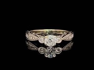 lot 39 image: Engraved .60 Carat Diamond Ring in 14k White Gold $2,125 Retail VIDEO