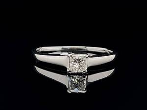 lot 40 image: .24 Carat High Grade Diamond Estate Ring in 14k White Gold $1,999 Retail VIDEO