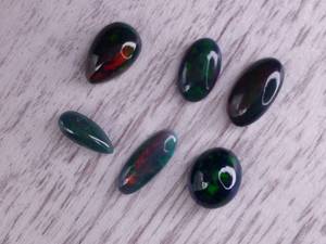lot 35C image: 9.96 Carat of Natural Intense Black Opal Gemstones Loose $1000 Retail