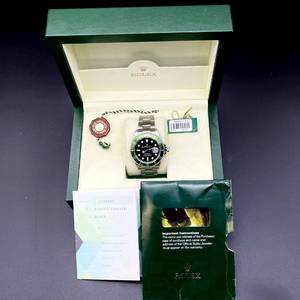 lot 0 image: Rolex Submariner 16610V KERMIT Black Dial 40mm Watch with Box and Paperwork $18,500 Retail VIDEO