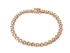 lot 3 image: 2.00 Carat X & O Diamond and 14k Yellow Gold Tennis Bracelet (14.31g) $5,750 Retail