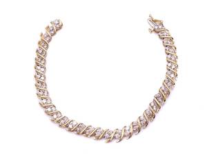lot 12 image: 8.00 Carat Diamond Estate Tennis Bracelet in Yellow Gold $12,500 Retail VIDEO