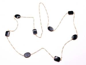 lot 31A image: Fancy Natural Oynx Estate 36 Necklace in 14k Yellow Gold $1,899 Retail
