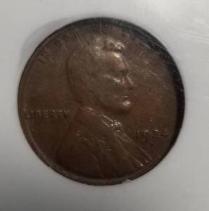 lot 03 image: 1924-D US WHEAT CENT F15 NGC BETTER DATE COIN