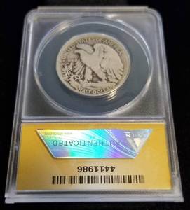 lot 05 image: 1921 WALKING LIBERTY HALF DOLLAR G6 ANACS