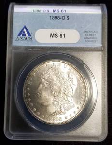 lot 16 image: 1898-O MORGAN SILVER DOLLAR MS61 ANACS
