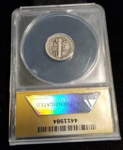lot 20 image: 1921 MERCURY DIME G6 ANACS