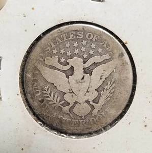 lot 22 image: 1892-S BARBER QUARTER BETTER DATE COIN