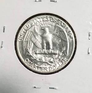 lot 39 image: 1958-D WASHINGTON QUARTER GEM BU