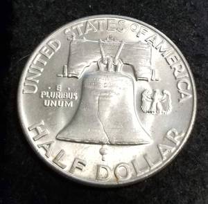 lot 40 image: 1962-D FRANKLIN HALF DOLLAR BU