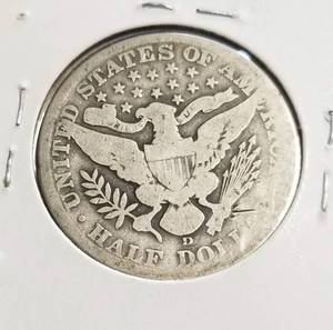 lot 41 image: 1912-D BARBER HALF DOLLAR