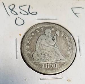 lot 46 image: 1856-O US SEATED LIBERTY QUARTER FINE