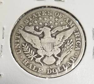 lot 48 image: 1915-S BARBER SILVER HALF DOLLAR