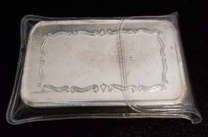 lot 02-A image: 5 TROY OZ. .999 FINE SILVER BAR COVERED WAGON BY GSM