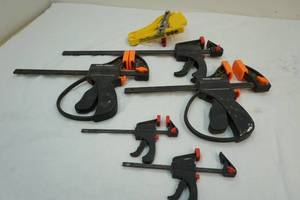 lot 7 image: Feather board, clamps