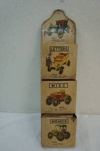 lot 12 image: Vintage letter holder tin