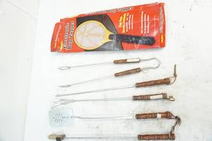 lot 263 image: Bug zapper, grilling tools