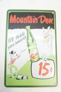 lot 299 image: Mountain Dew 15 cent sign