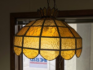 lot 14 image: Vintage - Unique Hanging Stained Glass Lamp