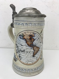 lot 23 image: Vintage - Authentic West German Beer Stein w Pewter Lid
