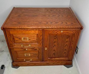 lot 301 image: Oak Home Office Storage Unit