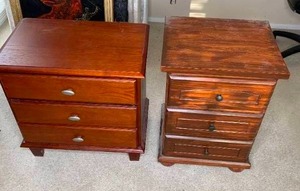 lot 313 image: Pair of Wood Nightstands