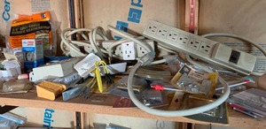 lot 358 image: Contents of Garage Shelf A Whole Heap of Stuff