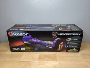lot 1 image: Razor Black Label Hovertrax with LED Lights Self-Balancing Hoverboard Scooter