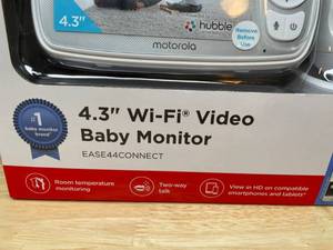 lot 337 image: Brand New Motorola Ease44CONNECT Wi-Fi Video Baby Monitor with 4.3 HD Color Screen