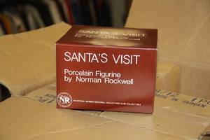lot 52 image: Norman Rockwell Collectors Club Santas Visit Case of 8