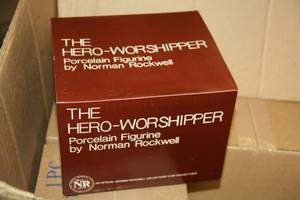 lot 56 image: 1982 Norman Rockwell Collectors Club The Hero Worshipper Case of 8