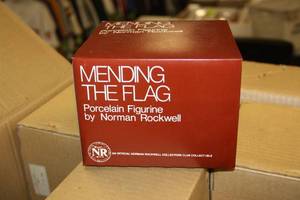 lot 57 image: 1982 Norman Rockwell Collectors Club Mending the Flag Case of 13