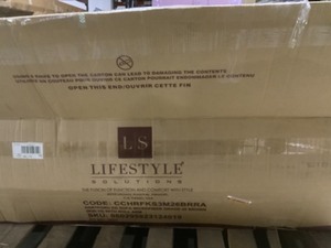 LIFESTYLE SOLUTIONS HARVARD 31.5 IN. BROWN MICROFIBER 4-SEATER TUXEDO SOFA WITH ROUND ARMS. SEE PICTURES