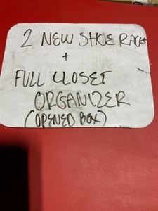 (2) NEW SHOE RACKS AND FULL CLOSET ORGANIZERS. SEE PICTURES
