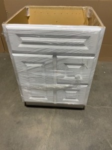 GLACIER BAY HAMPTON 24 IN. W X 21 IN. D X 33.5 IN. H BATHROOM VANITY CABINET ONLY IN WHITE. SEE PICTURES