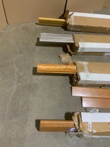 ASSORTED ZAMMA STAIR NOSE MOLDING. SEE PICTURES