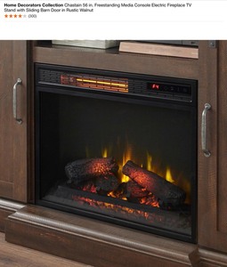 (2) HOME DECORATORS CHASTAIN 56 IN. FREESTANDING WITH FIREPLACE. SEE PICTURES