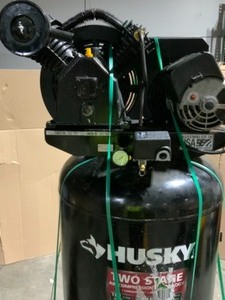 HUSKY 80 GAL. 175 PSI ELECTRIC STATIONARY 2-STAGE AIR COMPRESSOR. SEE PICTURES