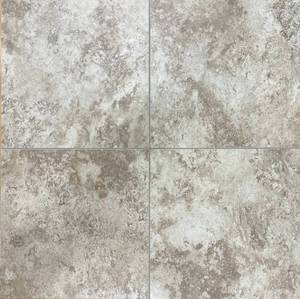 lot 385 image: 240 Sq Ft Permastone Groutfit 16 Travertine Weathered LVT Flooring - Glue Down Luxury Vinyl Tile