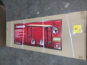 HUSKY 6FT. SOILD WOOD TOP WORKBENCH. SEE PICTURES