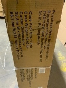 HUSKY READY-TO-ASSEMBLE 3 FT. PORTABLE SOLID WOOD TOP WORKBENCH WITH CASTERS IN BLACK. SEE PICTURES