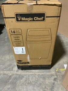 MAGIC CHEF 1.6 CU. FT. COMPACT WHITE TOP LOAD WASHING MACHINE, PORTABLE WITH STAINLESS STEEL TUB. SEE PICTURES