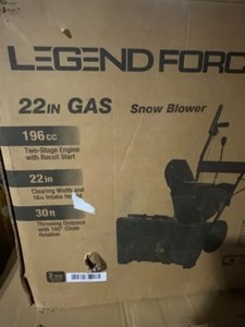 LEGEND FORCE 22 IN. TWO-STAGE GAS SNOW BLOWER WITH RECOIL START. SEE PICTURES