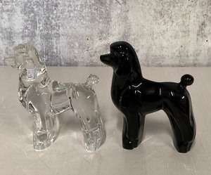 Two Baccarat Crystal Poodle Collectibles