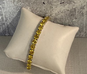 Silver Bracelet with Yellow Gems