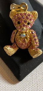 Pink Articulated Teddy Bear Pendant