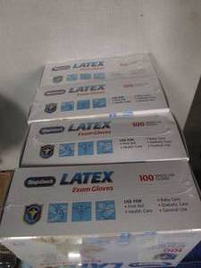 lot 46 image: 4 Boxes of Latex Exam Gloves. 100 g...