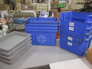 lot 52 image: Lot of plastic Parts bins and Recyc...