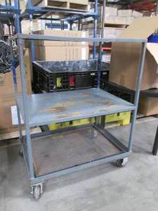 lot 89 image: Heavy Duty Metal 3 Tier Rolling Sho...